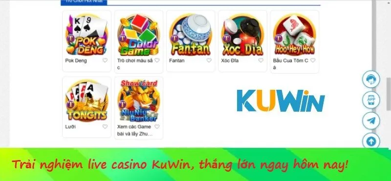 Tham gia Live Casino Kuwin kiếm tiền hàng ngày