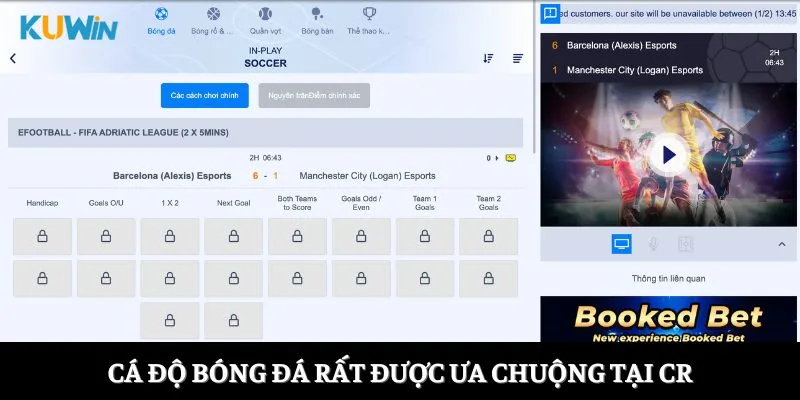 Cá độ bóng đá rất được ưa chuộng tại CR